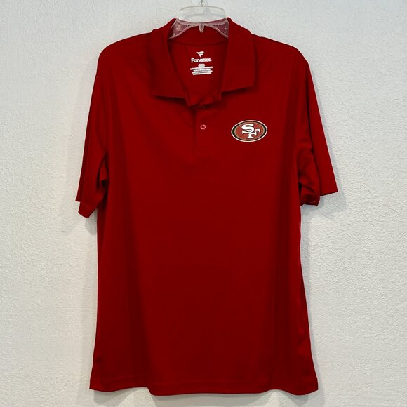 SF 49ers NFL Polo Shirt Fabletics Short Sleeves Football Red Stretch Mens Large - Picture 5 of 7